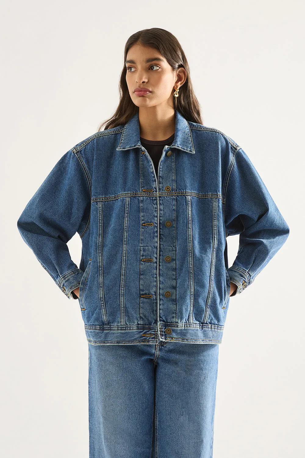 Eddie Jacket Moment Mid Blue sold by Outland Denim