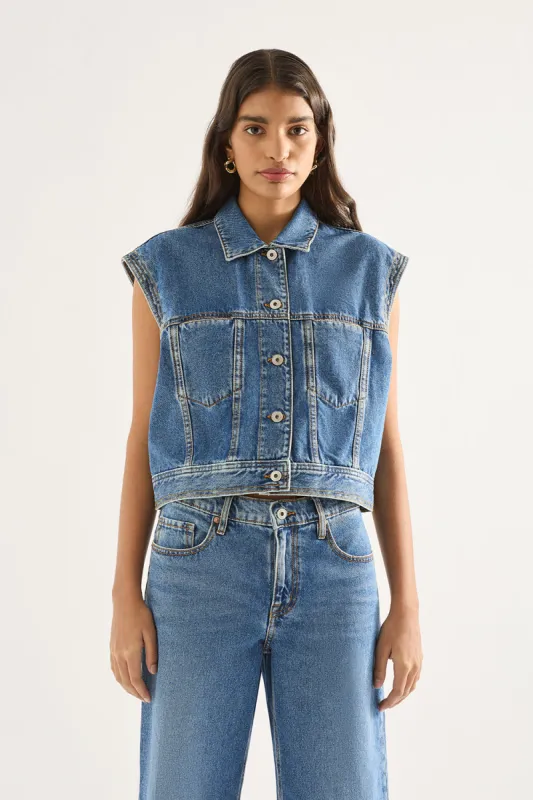 Blake Cropped Vest sold by Outland Denim