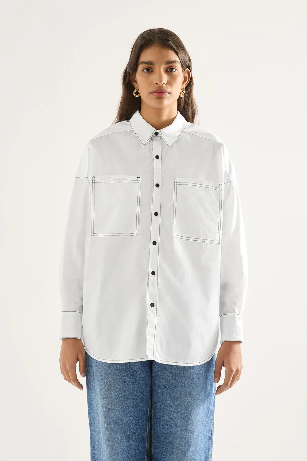 Maya Shirt White sold by Outland Denim