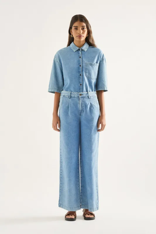 Amelia High Wide Leg Pant Vision sold by Outland Denim