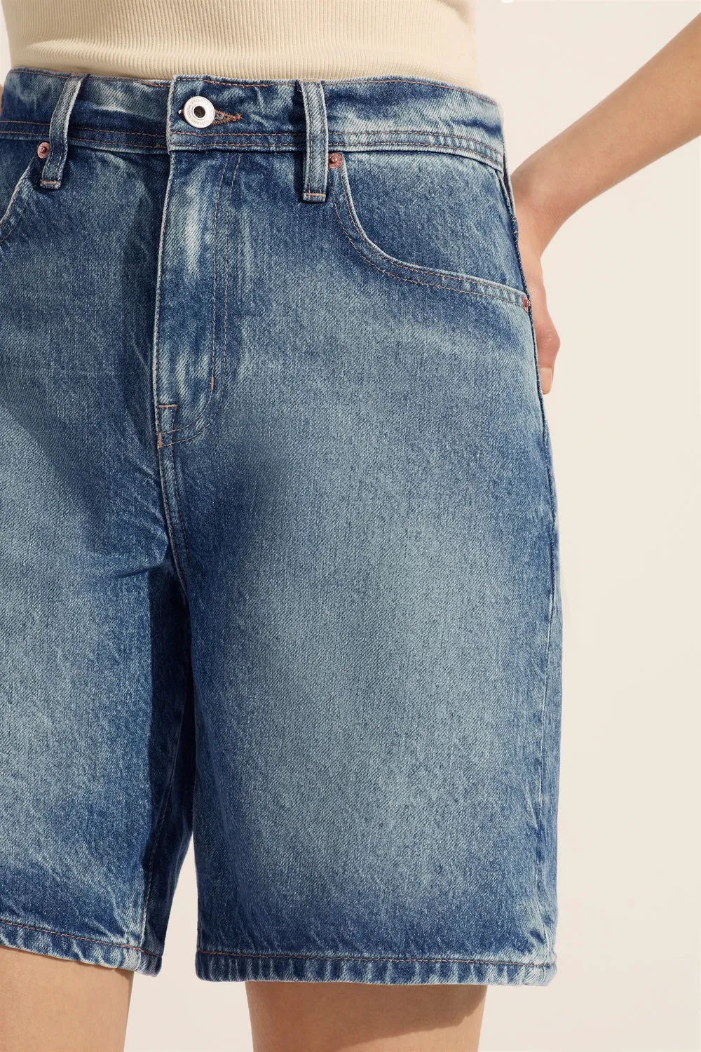 Harry High Relaxed Short Aged Blue sold by Outland Denim product image thumbnail 4