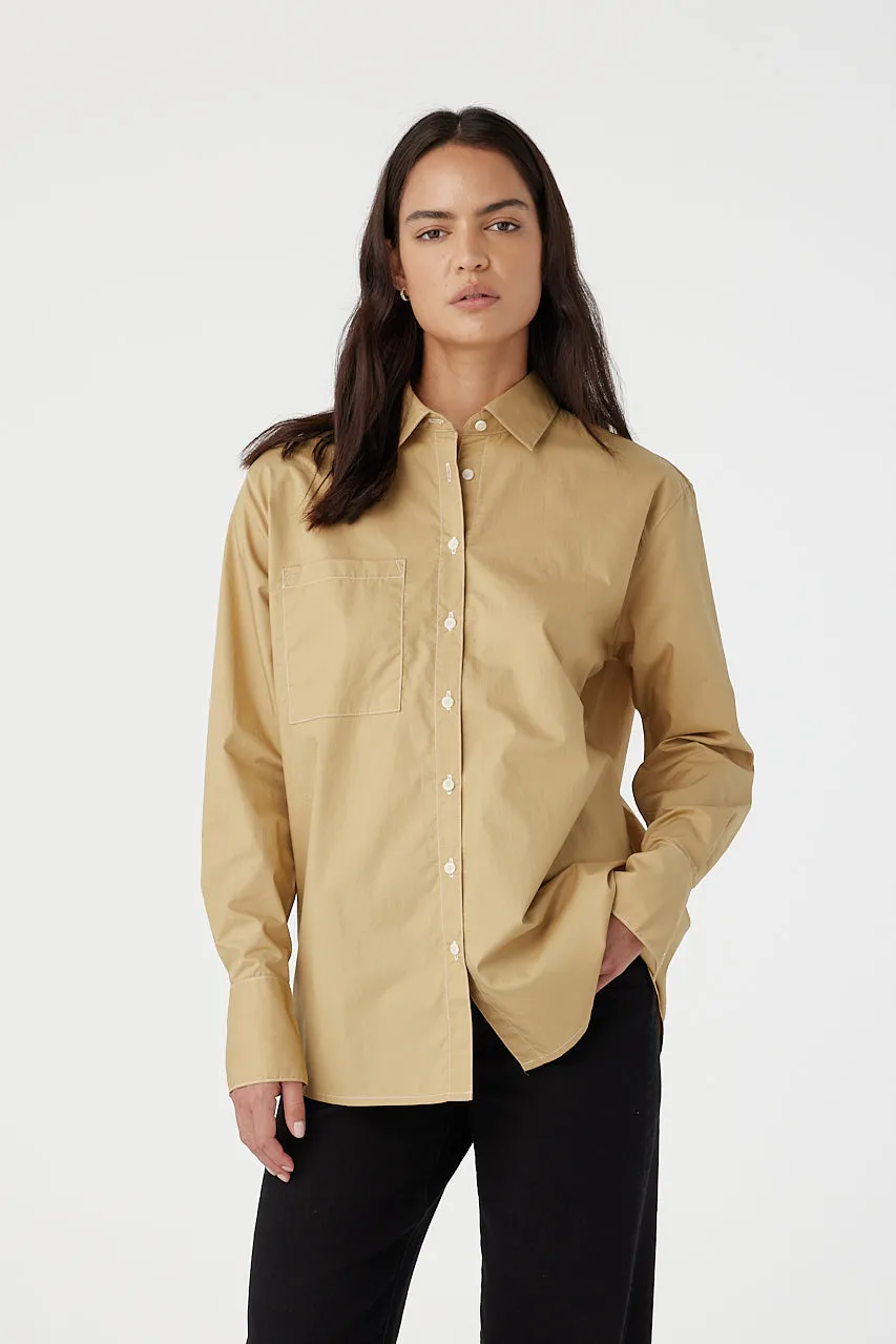 Melody Long Sleeve Shirt Latte sold by Outland Denim