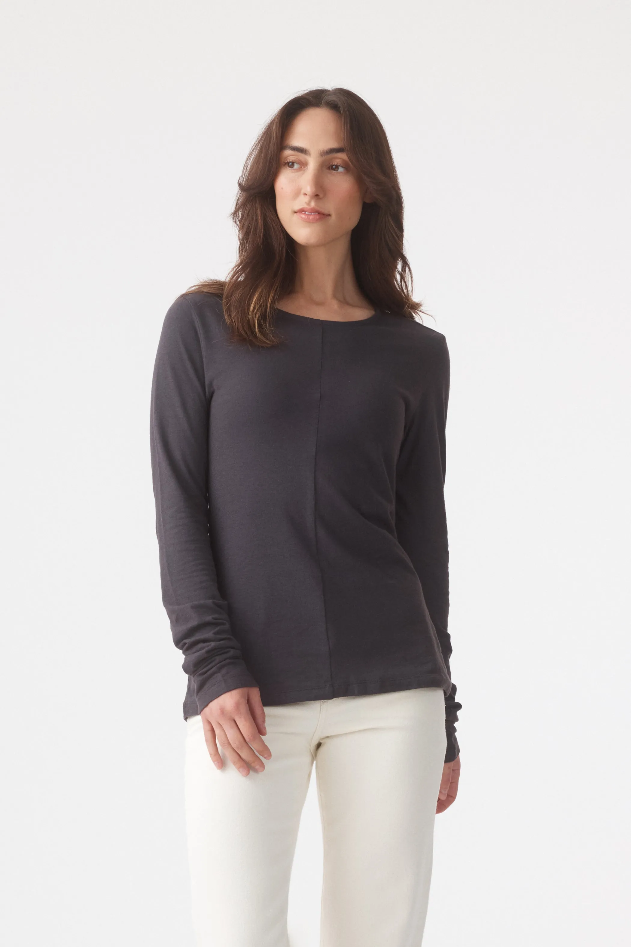 Long Sleeve Drape Top Charcoal sold by Outland Denim product image thumbnail 2