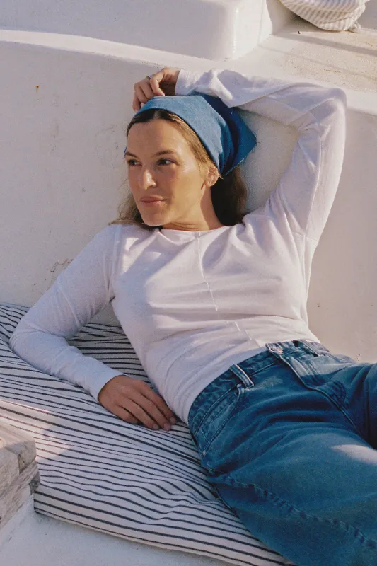 Long Sleeve Drape Top Bone sold by Outland Denim