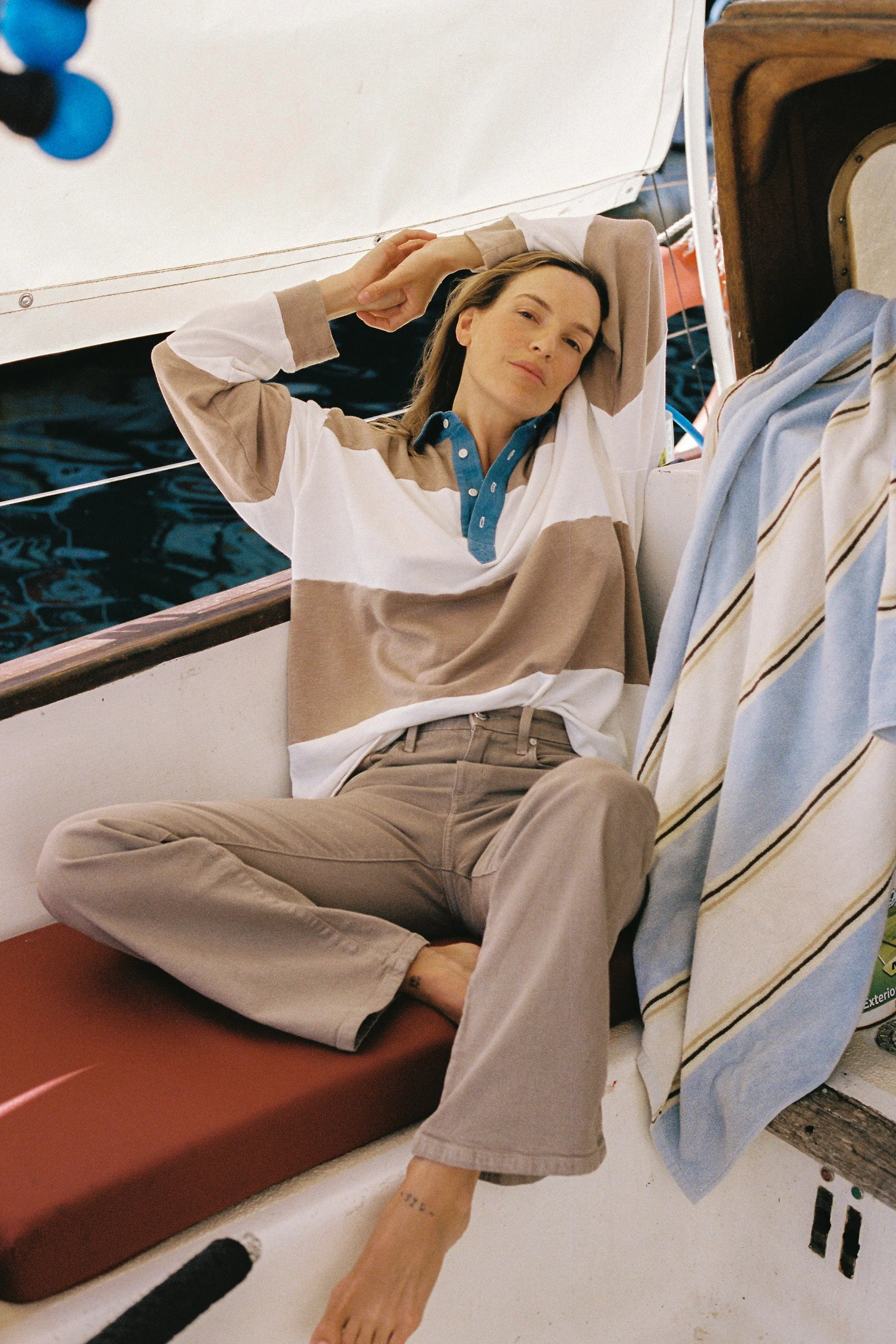 The Marco Polo Mushroom Bone Stripe sold by Outland Denim