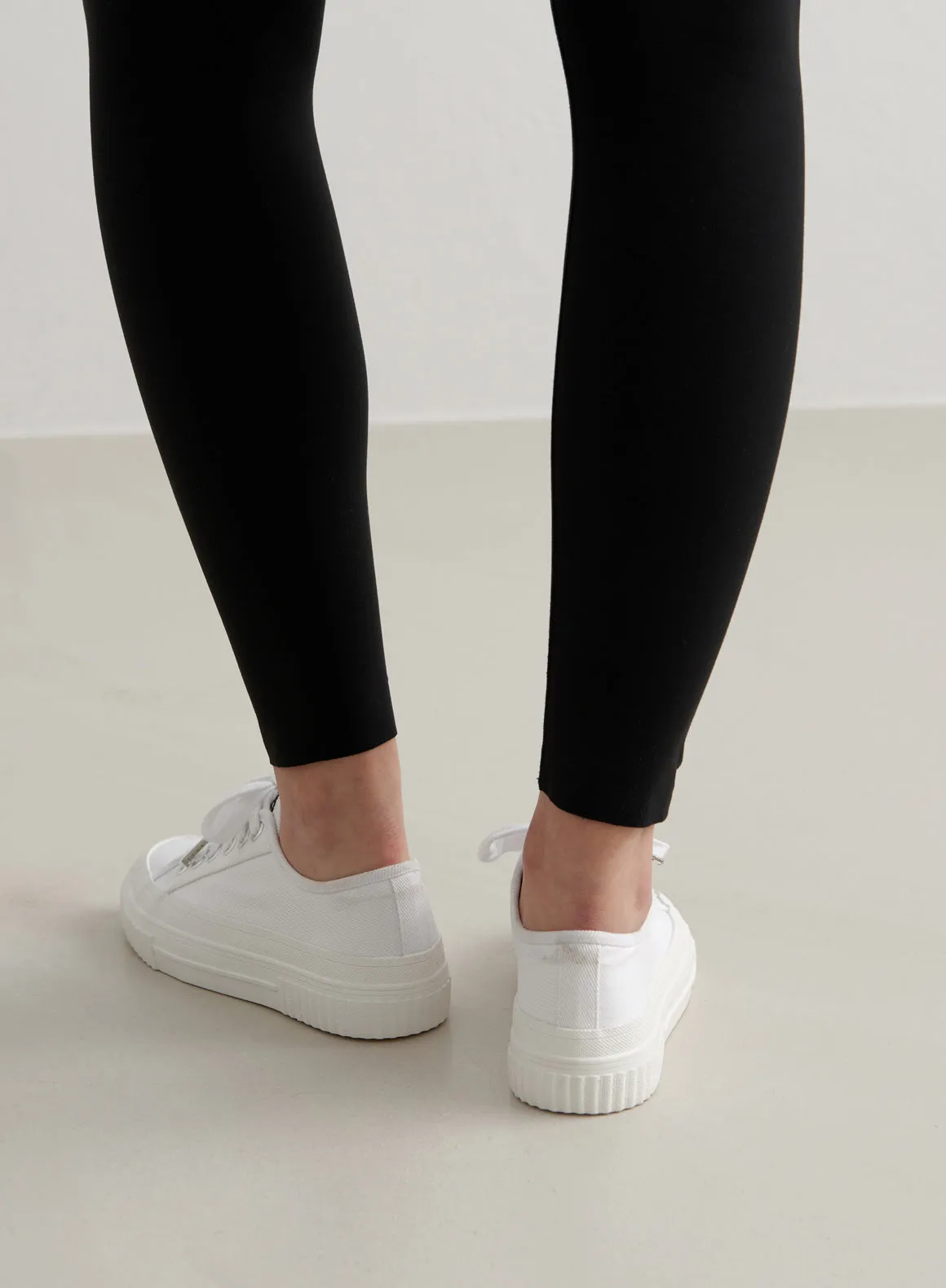 White Cotton Canvas Sneakers sold by Aimn product image thumbnail 4