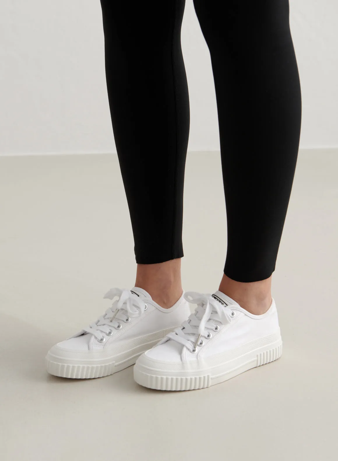 White Cotton Canvas Sneakers sold by Aimn product image thumbnail 2