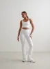 White Ribbed Seamless Flare Tights sold by Aimn