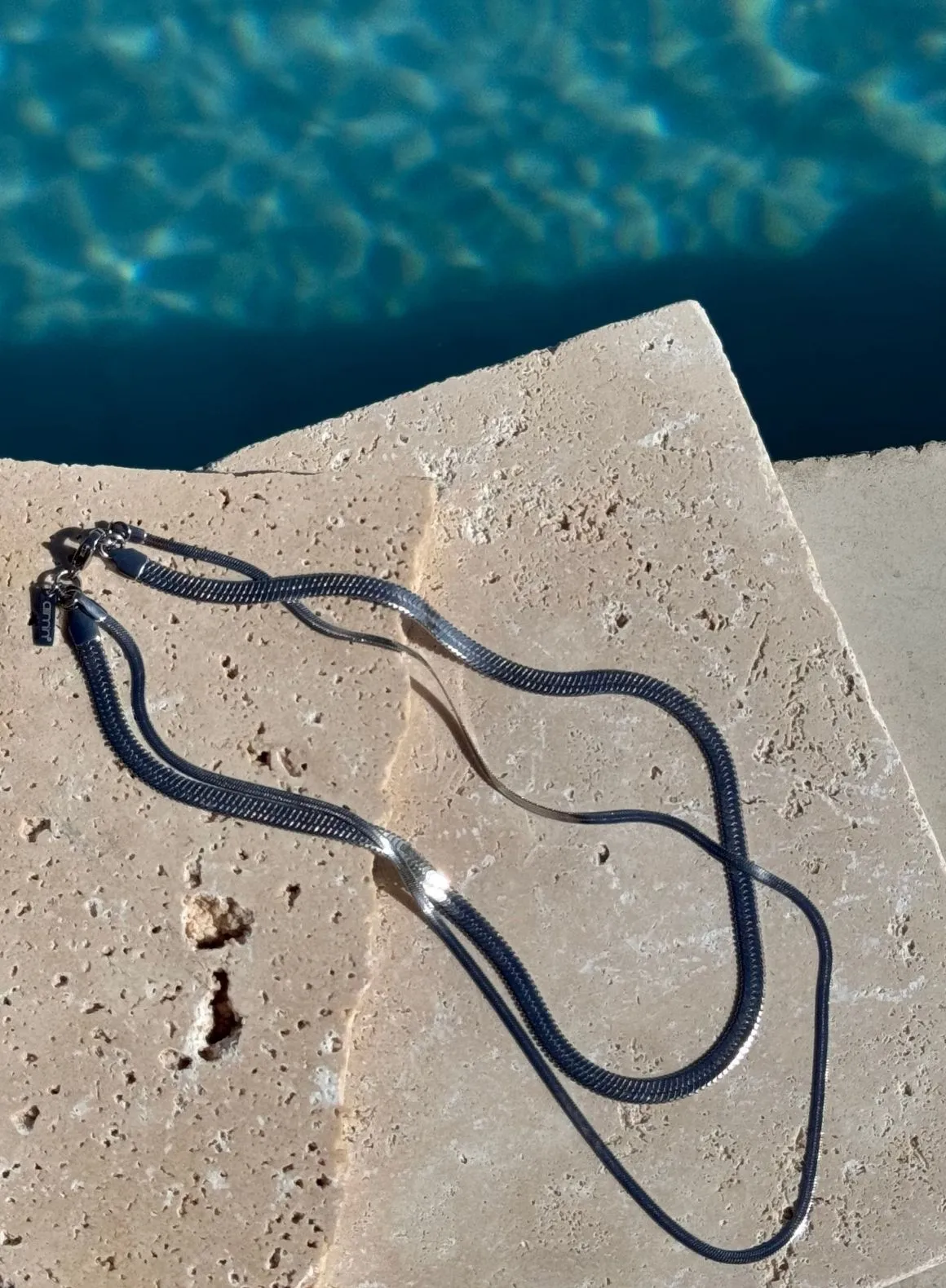 Silver Waterproof Double Necklace sold by Aimn