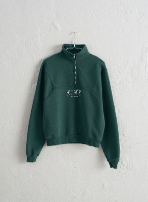 Pine Green College Sweat Half Zip sold by Aimn