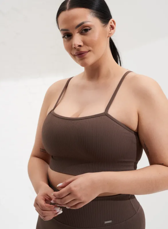 Macchiato Ribbed Seamless Strap Bra sold by Aimn