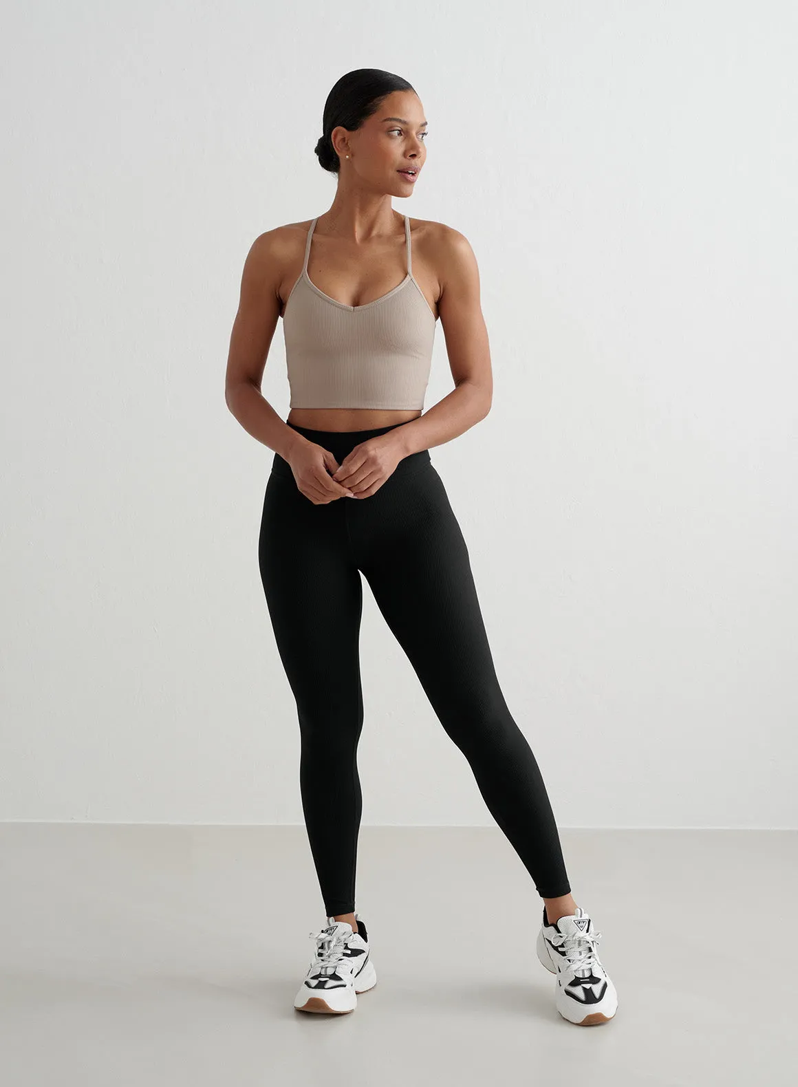 Dark Clay Ribbed Performance Bralette sold by Aimn product image thumbnail 5