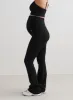 Black Ribbed Seamless Flare Maternity Tights sold by Aimn