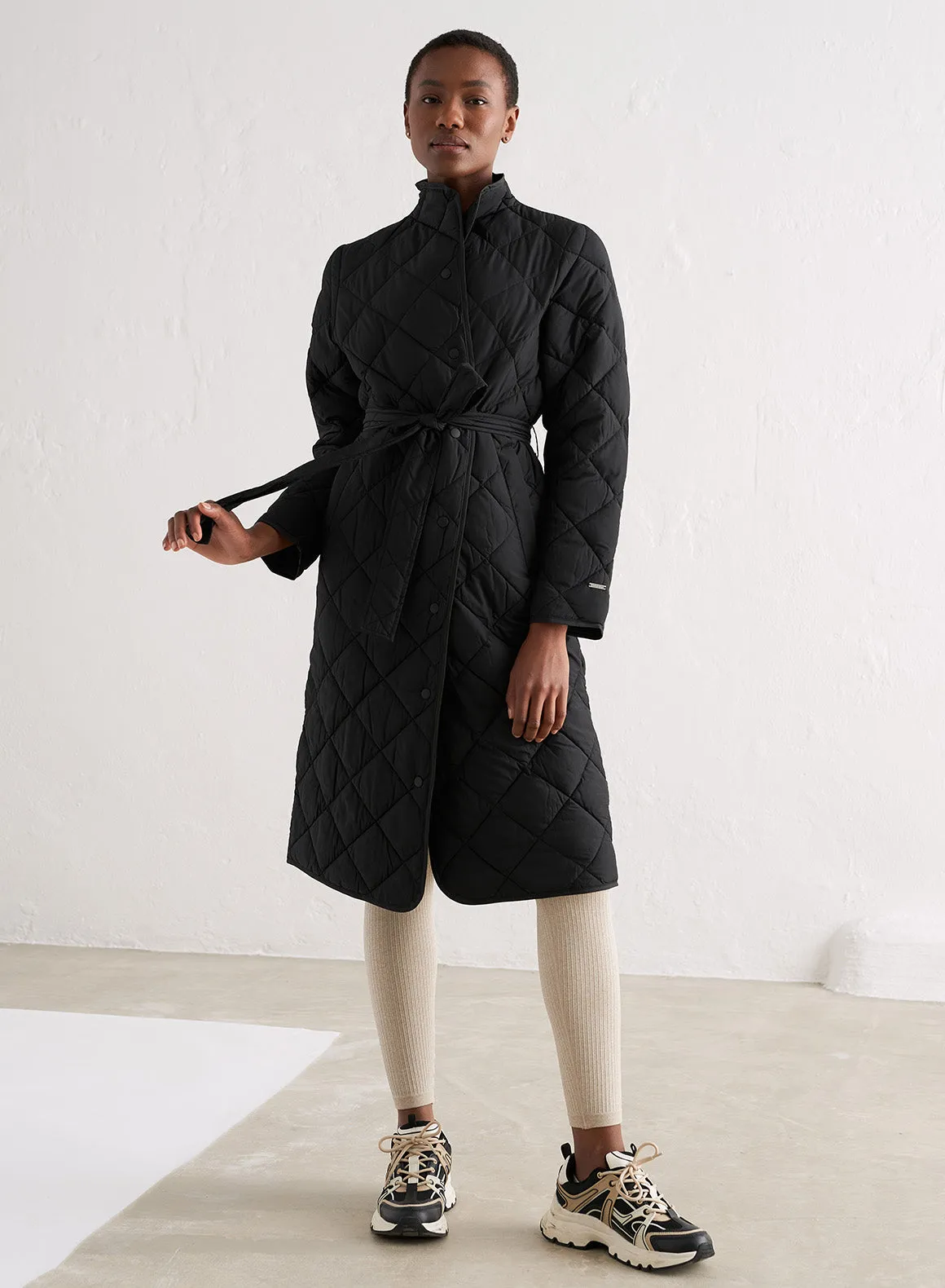 Black Quilted Coat sold by Aimn
