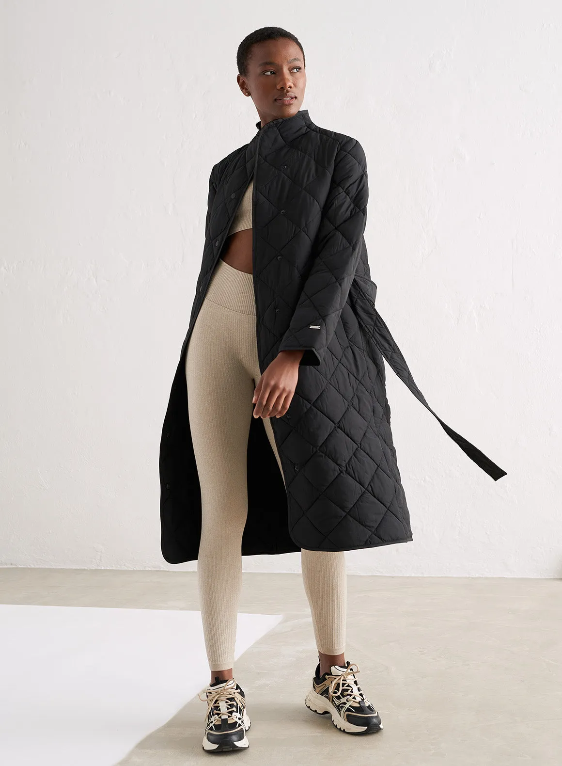 Black Quilted Coat sold by Aimn product image thumbnail 5