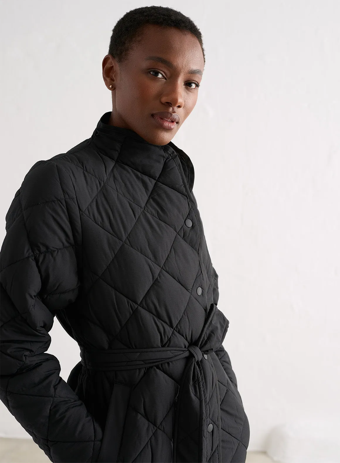 Black Quilted Coat sold by Aimn product image thumbnail 4