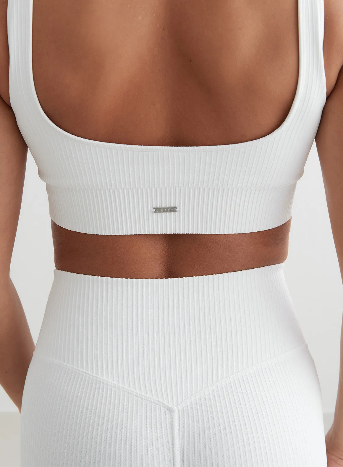 White Ribbed Seamless Bra sold by Aimn product image thumbnail 4