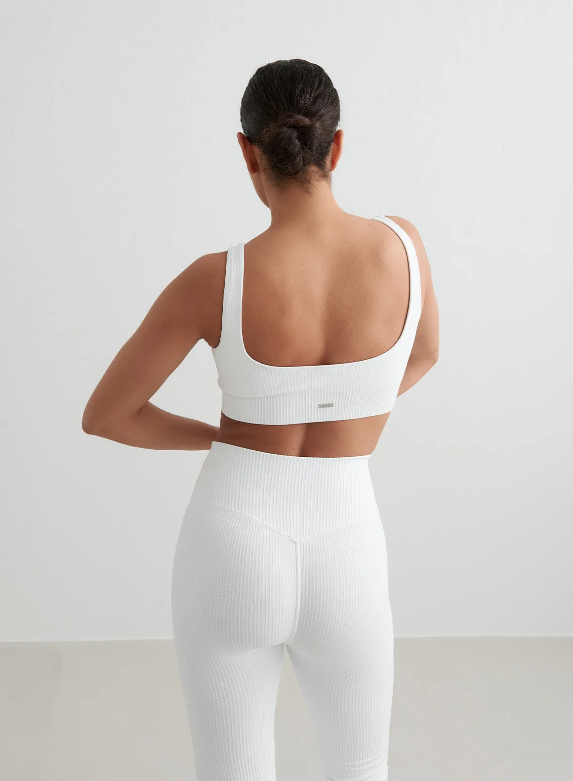 White Ribbed Seamless Bra sold by Aimn product image thumbnail 2