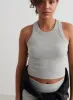 Grey Melange Ease Ribbed Tank Top sold by Aimn