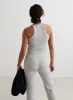 Grey Melange Ease Ribbed Tank Top sold by Aimn