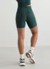 Deep Emerald Ribbed Performance Midi Biker Shorts sold by Aimn