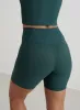 Deep Emerald Ribbed Performance Midi Biker Shorts sold by Aimn