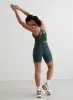 Deep Emerald Ribbed Performance Midi Biker Shorts sold by Aimn