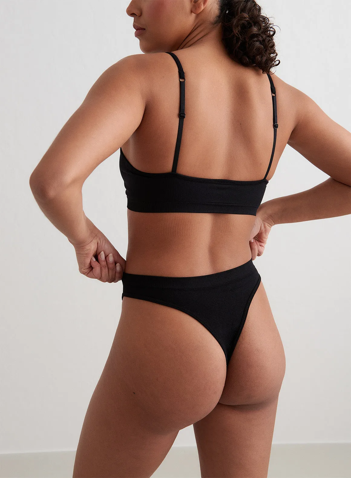 Black Seamless Thong sold by Aimn product image thumbnail 3