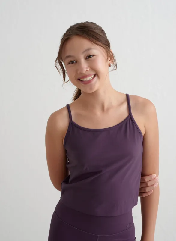 Midnight Plum Young Sense Strap Singlet made by Aimn