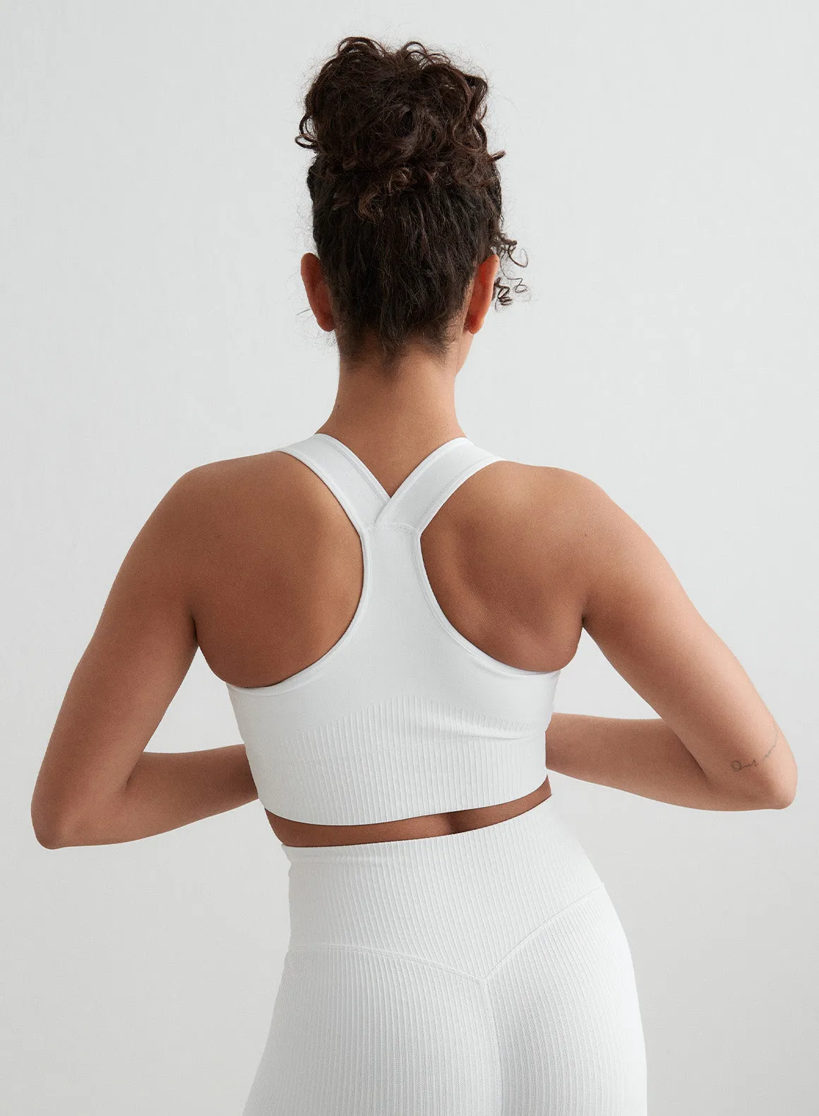 White High Support Ribbed Bra sold by Aimn product image thumbnail 3