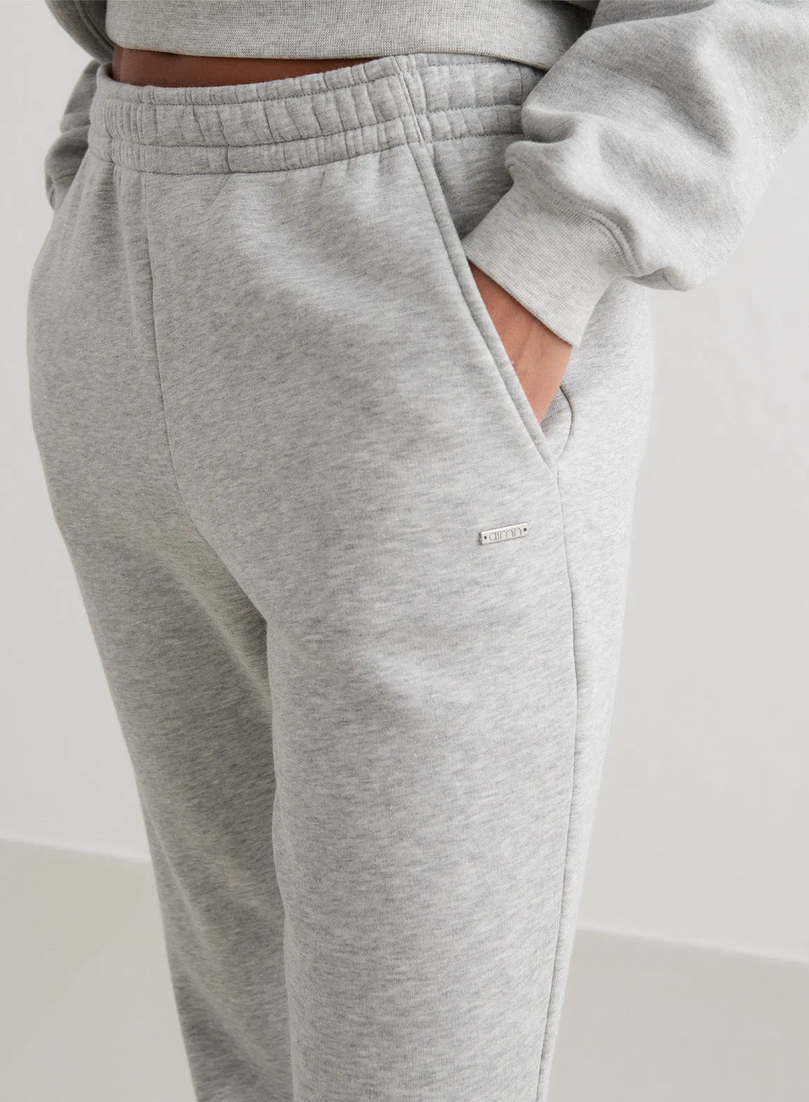 Grey Melange Flare Sweatpants sold by Aimn product image thumbnail 4