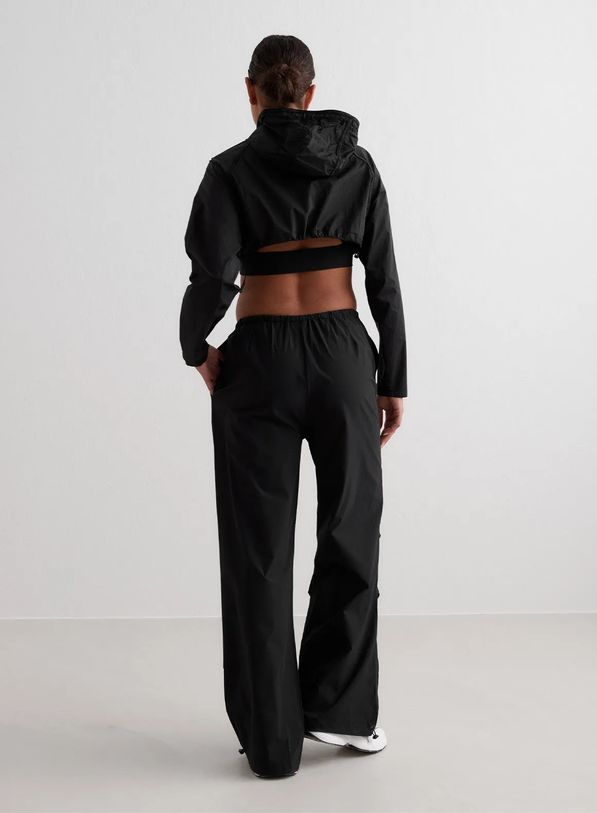 Black Windbreaker Plain Parachute Pants sold by Aimn product image thumbnail 3