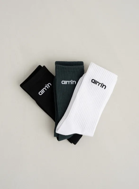 Deep Emerald aim'n Logo Socks 3-pack sold by Aimn
