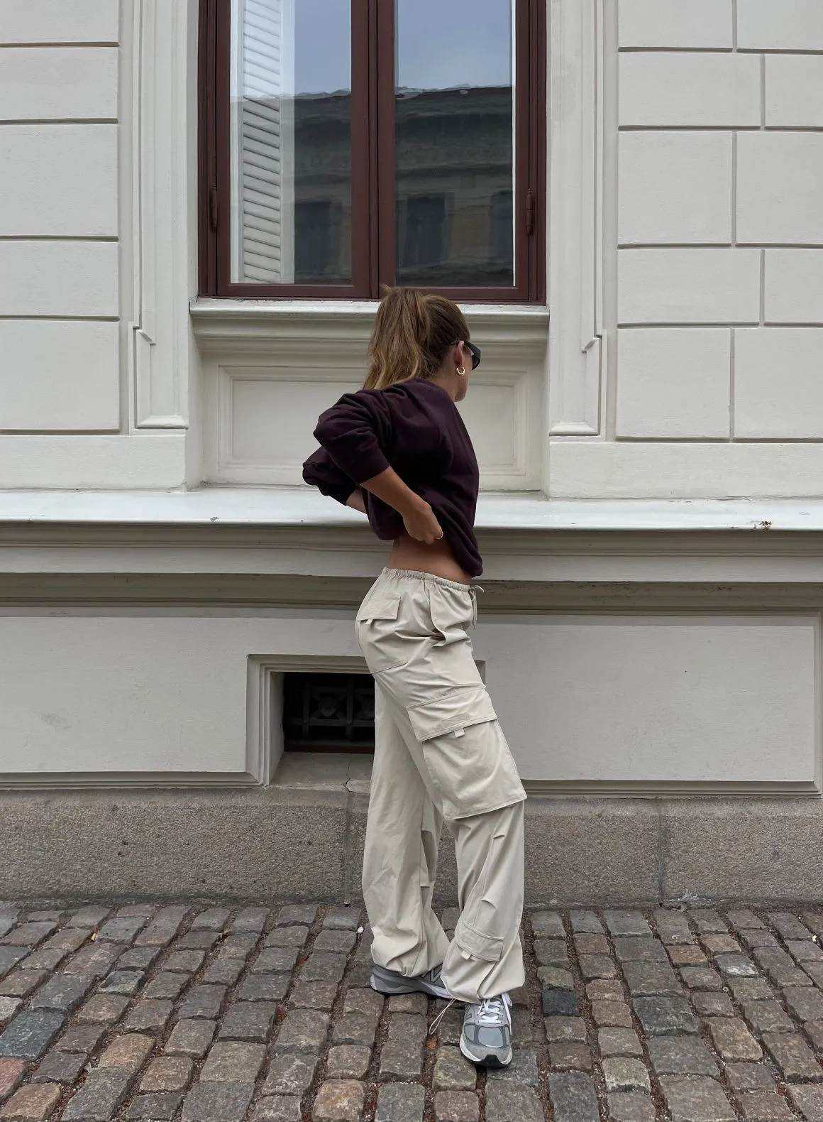 Café Au Lait Windbreaker Parachute Pants sold by Aimn product image thumbnail 3