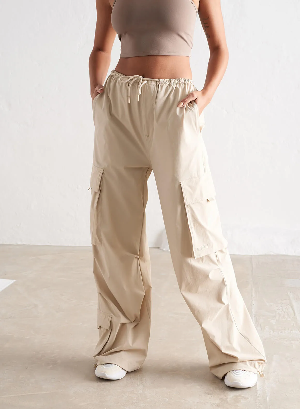 Café Au Lait Windbreaker Parachute Pants sold by Aimn product image thumbnail 5