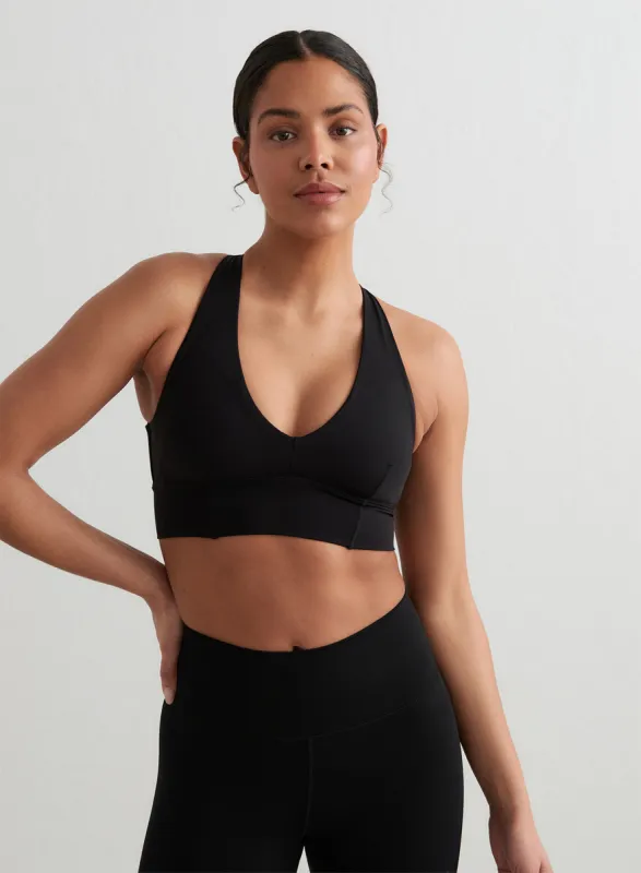 Black Sculpting Crossed Back Bra sold by Aimn