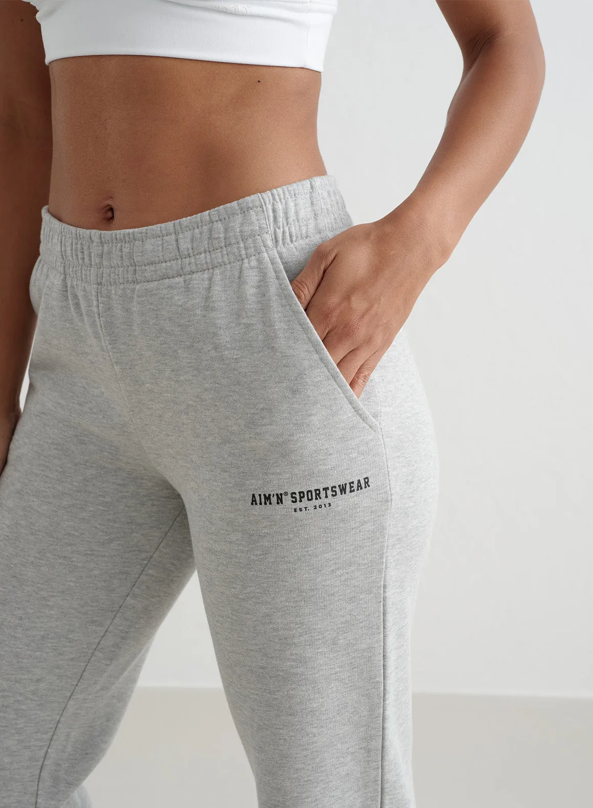 Grey Melange Varsity Classic Sweatpants sold by Aimn product image thumbnail 4