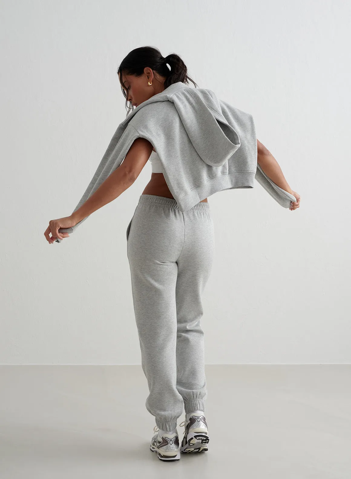 Grey Melange Varsity Classic Sweatpants sold by Aimn product image thumbnail 3