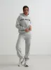 Grey Melange Varsity Classic Sweatpants sold by Aimn