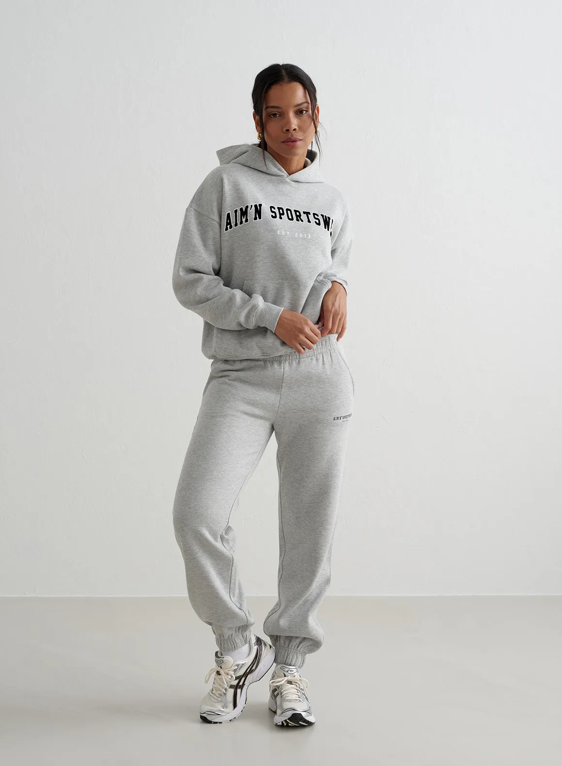 Grey Melange Varsity Classic Sweatpants sold by Aimn product image thumbnail 5