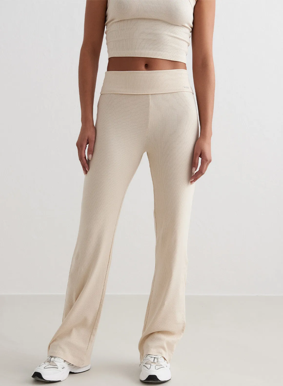 Café Au Lait Ease Ribbed Pants sold by Aimn