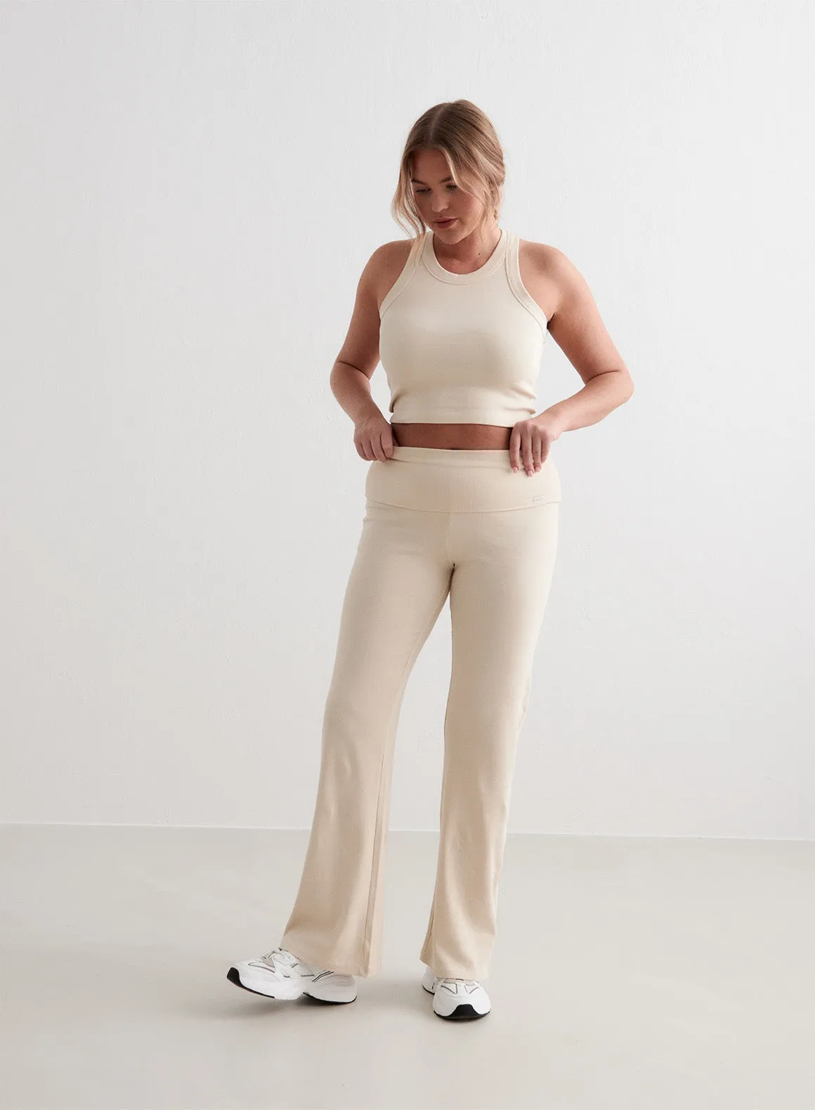 Café Au Lait Ease Ribbed Pants sold by Aimn product image thumbnail 5