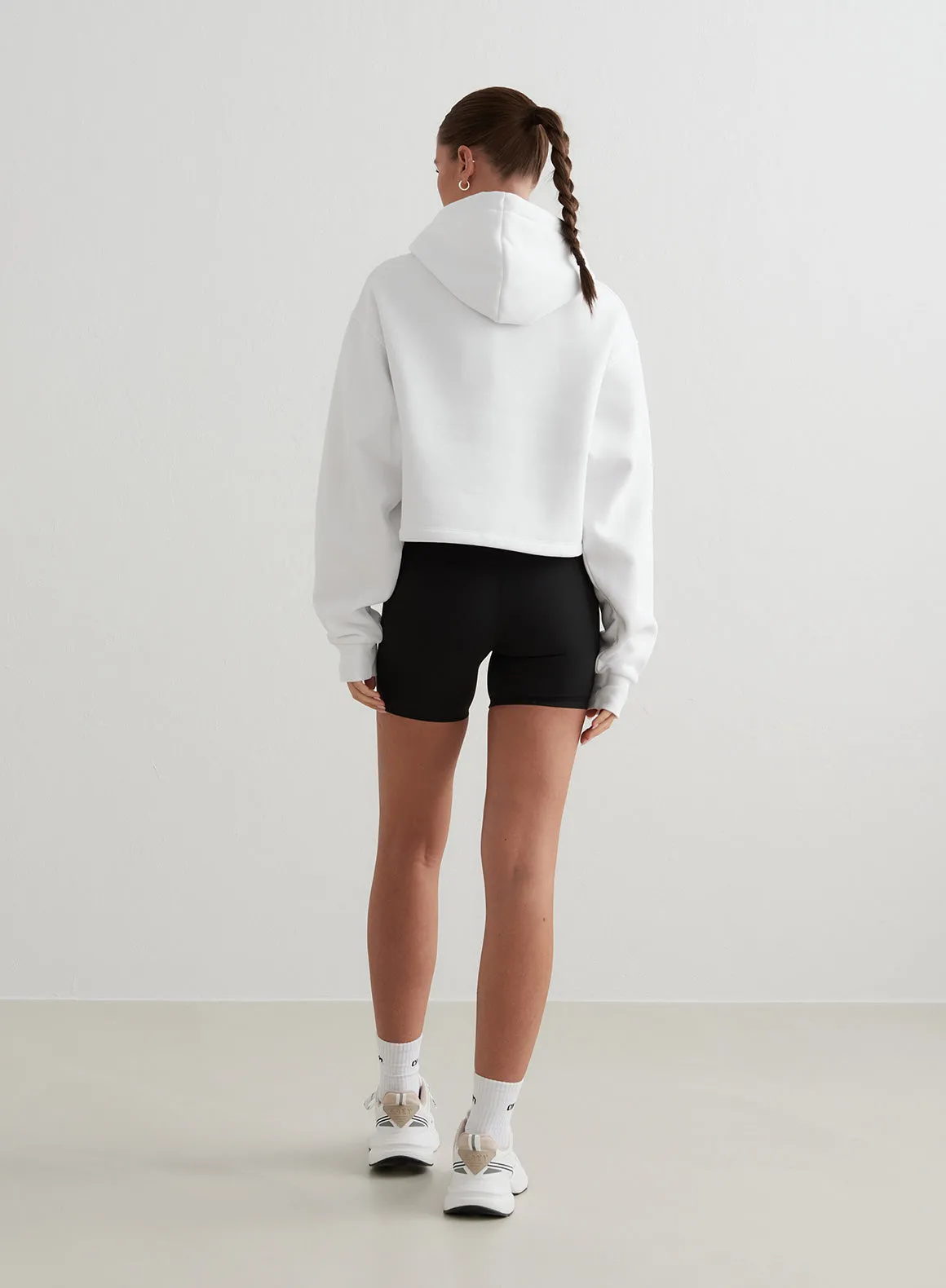 White Cropped Hoodie sold by Aimn product image thumbnail 5