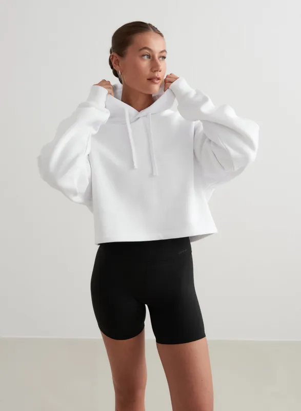 White Cropped Hoodie sold by Aimn