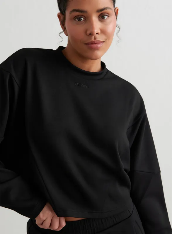 Black Comfy Modal Block Sweatshirt sold by Aimn