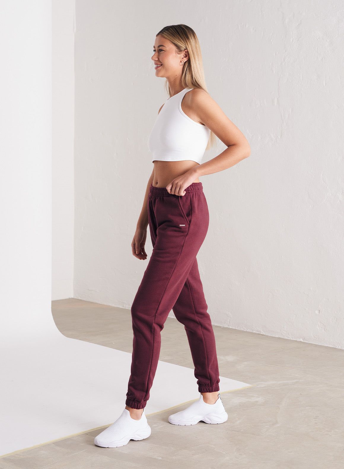 Bordeaux Classic Sweatpants sold by Aimn product image thumbnail 3