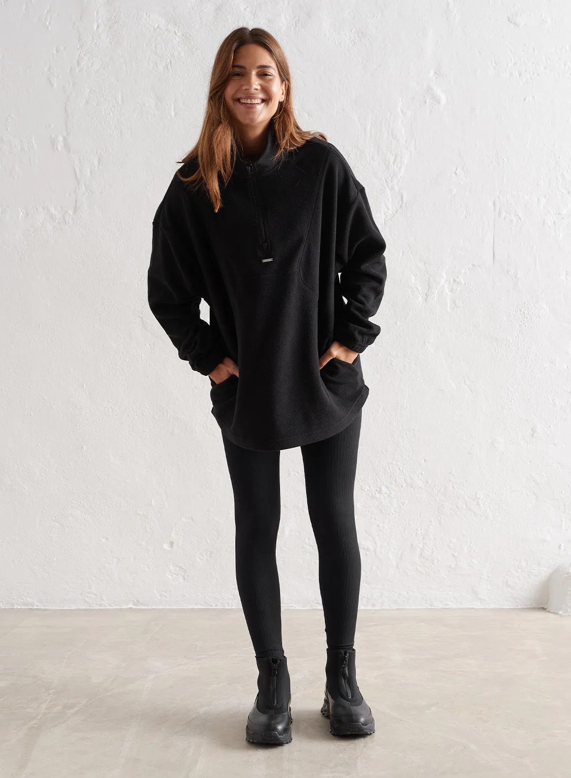 Black Fleece Half Zip sold by Aimn product image thumbnail 4