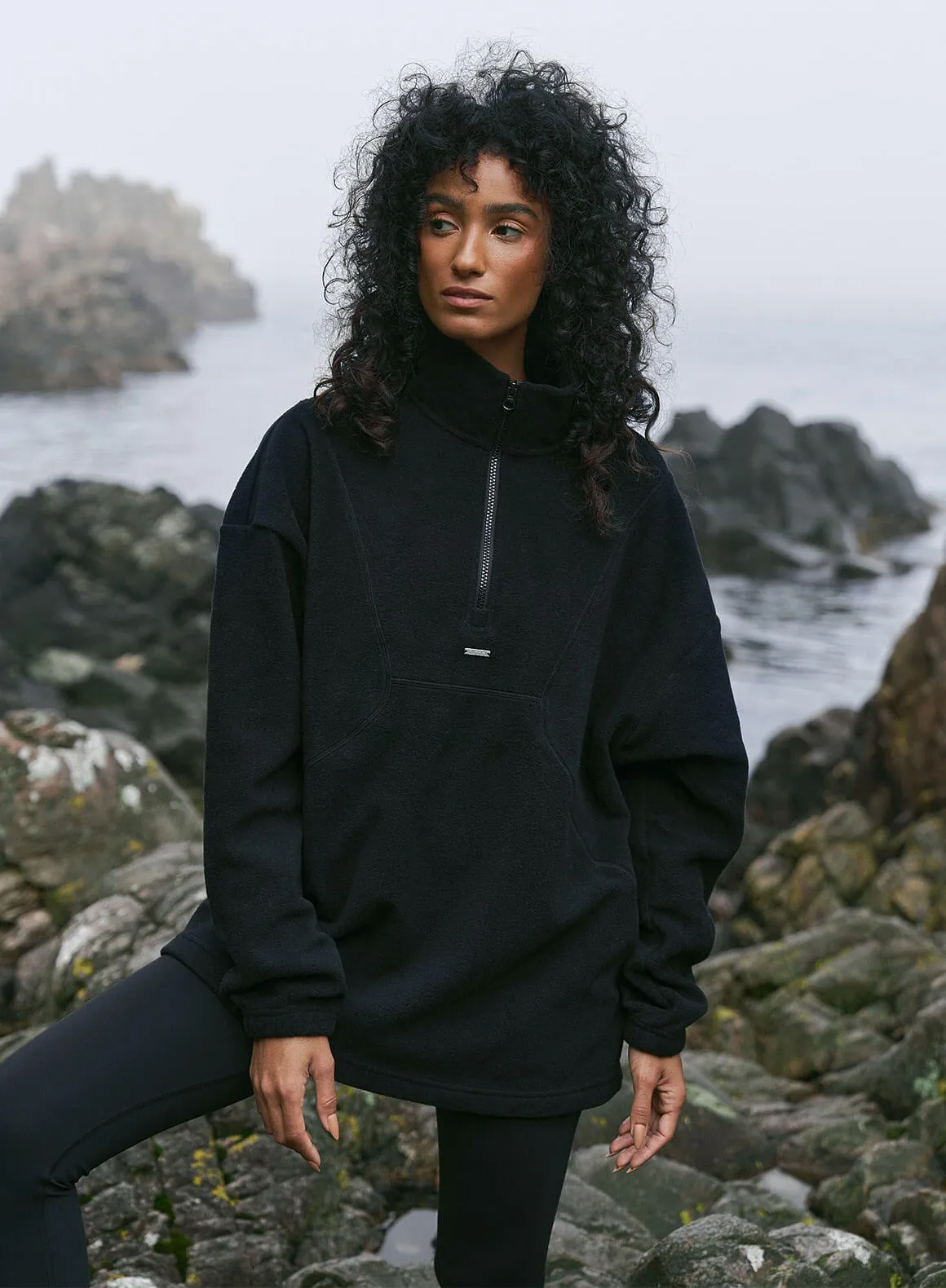 Black Fleece Half Zip sold by Aimn product image thumbnail 2