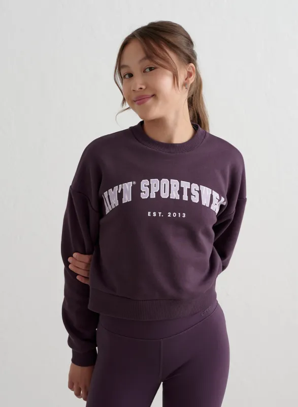 Midnight Plum Young Varsity Sweatshirt sold by Aimn
