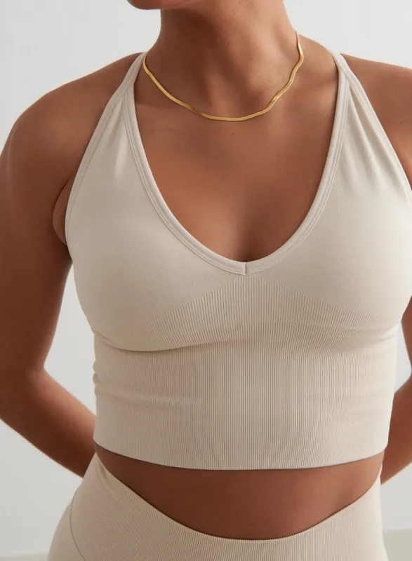 Clay Shape Seamless Cross Back Bralette sold by Aimn
